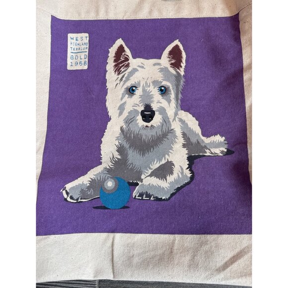 WESTIE dog Canvas tote West highland Terrier Shopping bag NEW - Picture 3 of 3